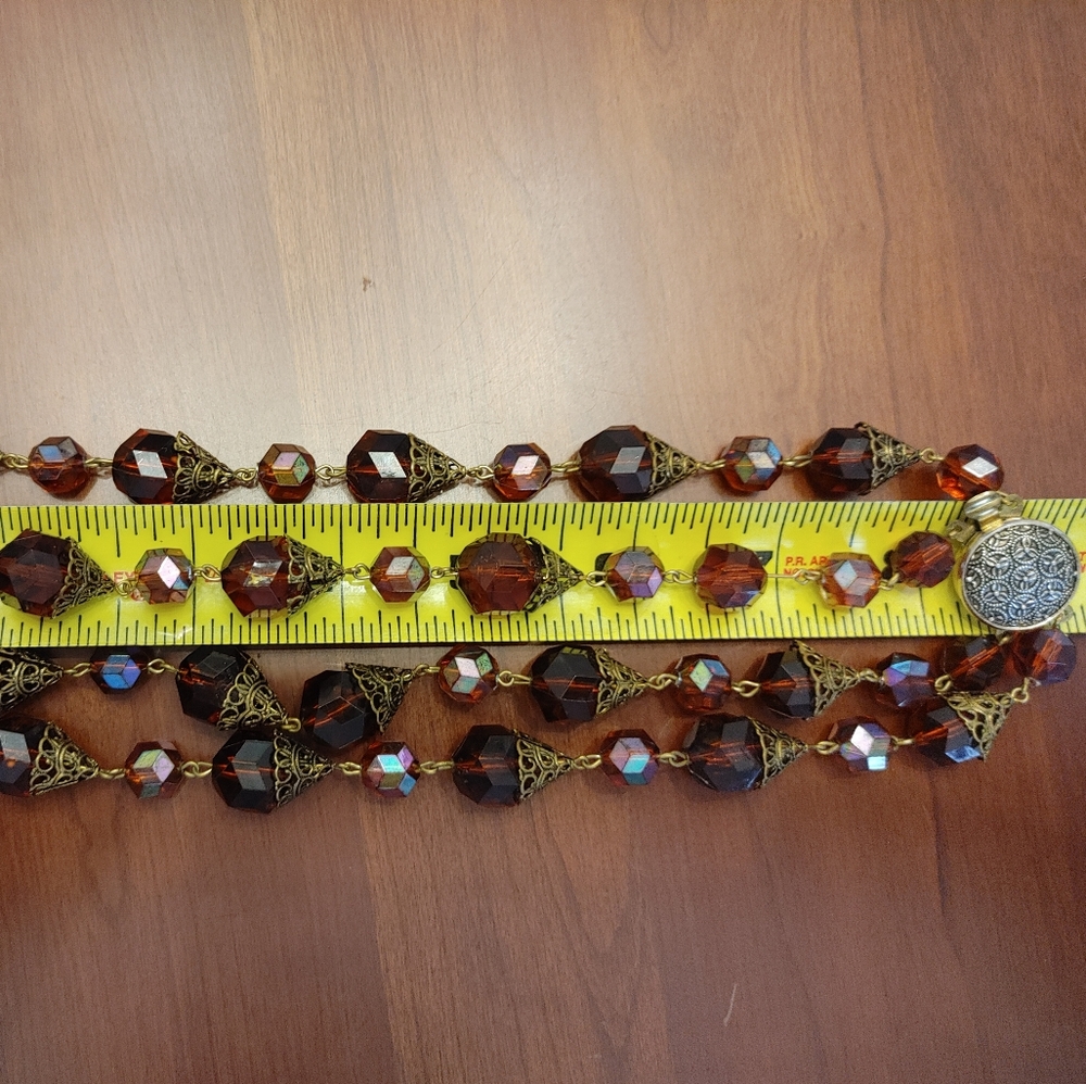 Versatile Gold Tone And Sim Ruby Red Beaded Neckl… - image 8